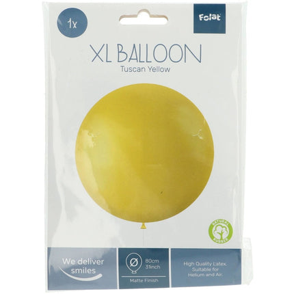 Gele Ballon Tuscan Yellow 80cm van Folat koop je bij Partywinkel