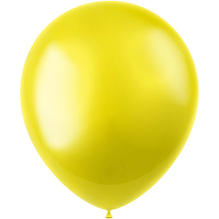 Gele Ballonnen Metallic Zesty Yellow 33cm 10st van Folat koop je bij Partywinkel