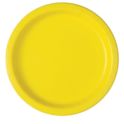 Gele Borden 17,1cm 8st van Unique koop je bij Partywinkel