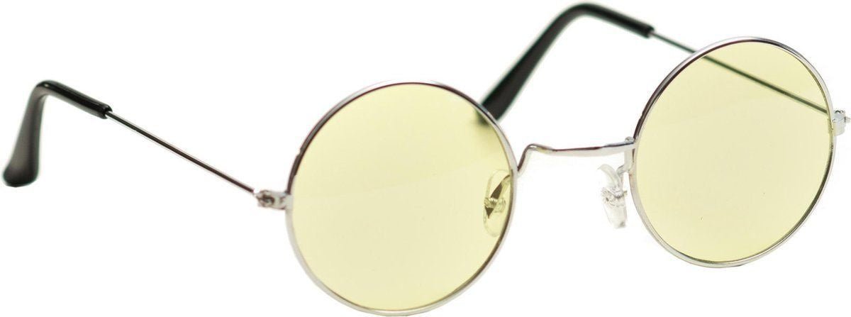 Gele Hippie Bril van Partychimp koop je bij Partywinkel