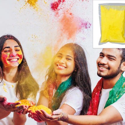 Gele Holi Poeder 200gr van Fiestas Guirca koop je bij Partywinkel
