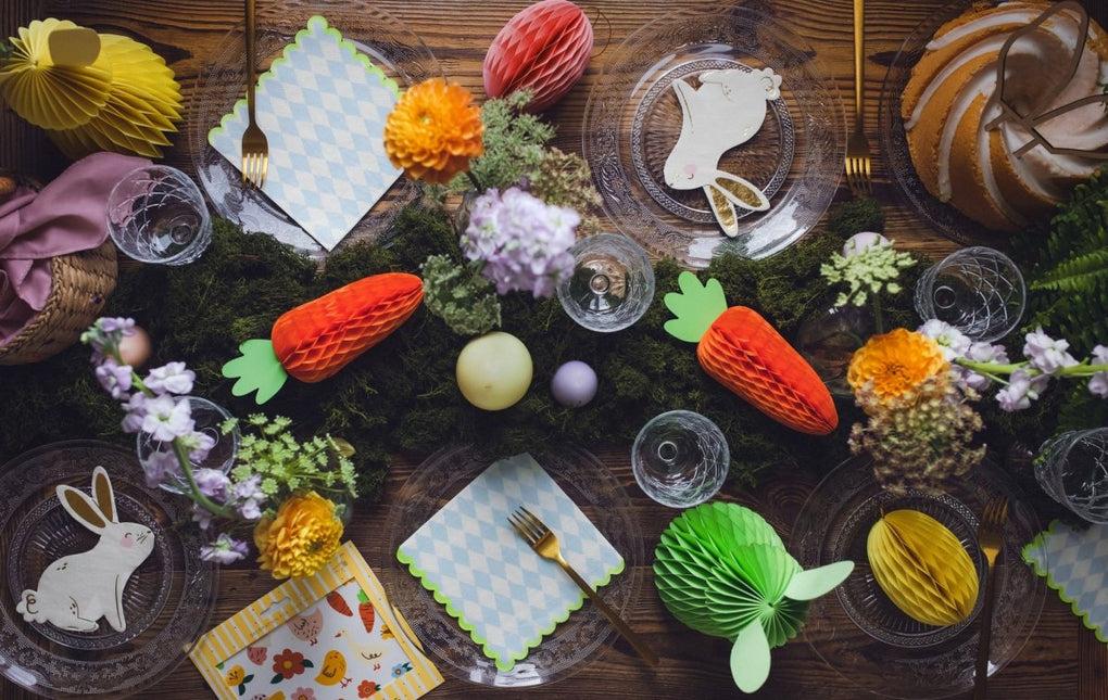 Gele Honeycomb Paasei 12cm van Partydeco koop je bij Partywinkel