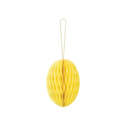 Gele Honeycomb Paasei 12cm van Partydeco koop je bij Partywinkel