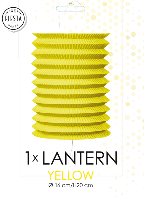 Gele Lampion Trek 16cm van WeFiesta koop je bij Partywinkel