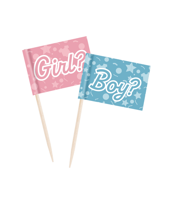 Gender Reveal Cocktailprikkers 50st van Paper Dreams koop je bij Partywinkel
