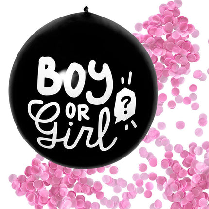Gender Reveal Confetti Ballon Meisje 60cm van Boland koop je bij Partywinkel