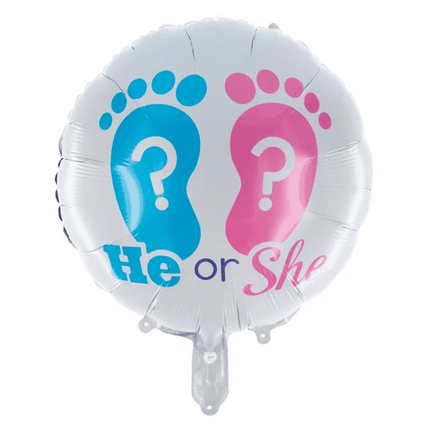 Gender Reveal Helium Ballon Voeten Leeg 45cm van VDV Benefit koop je bij Partywinkel