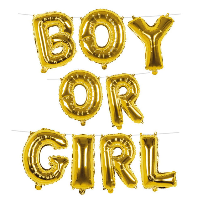 Gender Reveal Letter Ballon Boy Or Girl 4m van Boland koop je bij Partywinkel