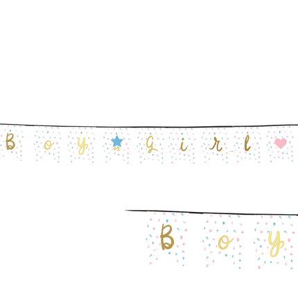 Gender Reveal Slinger 2,2m van Fiestas Guirca koop je bij Partywinkel