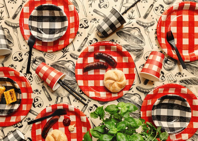 Geruite papieren kommen, mix, 17 x 4,5 cm van Partydeco koop je bij Partywinkel