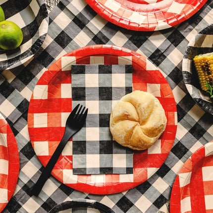 Geruite servetten, 33x40 cm, mix van Partydeco koop je bij Partywinkel