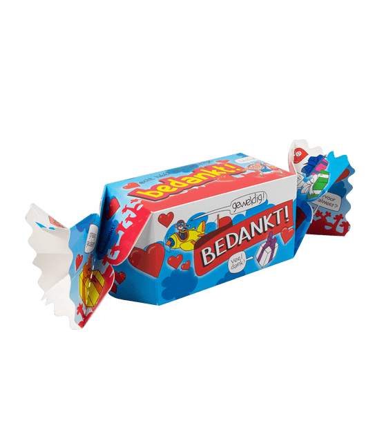 Geschenkdoosje Bedankt Blauw 26cm van Paper Dreams koop je bij Partywinkel