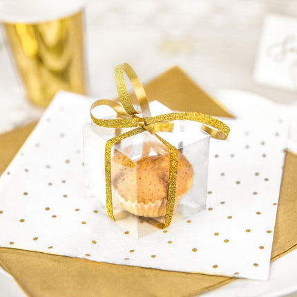 Geschenkdoosjes Kubus Doorzichtig 5cm 10st van Partydeco koop je bij Partywinkel