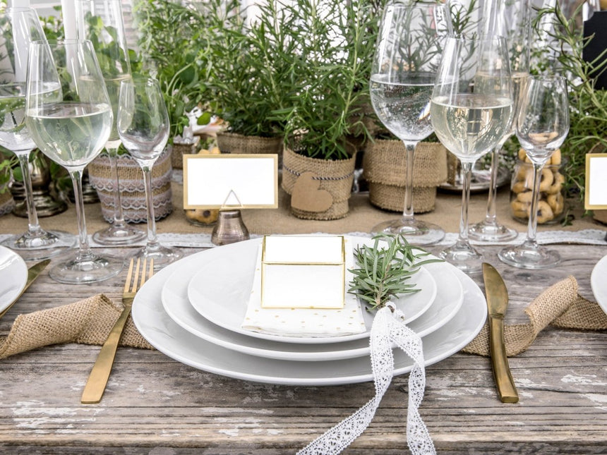 Geschenkdoosjes Rand Goud 6cm 10st van Partydeco koop je bij Partywinkel