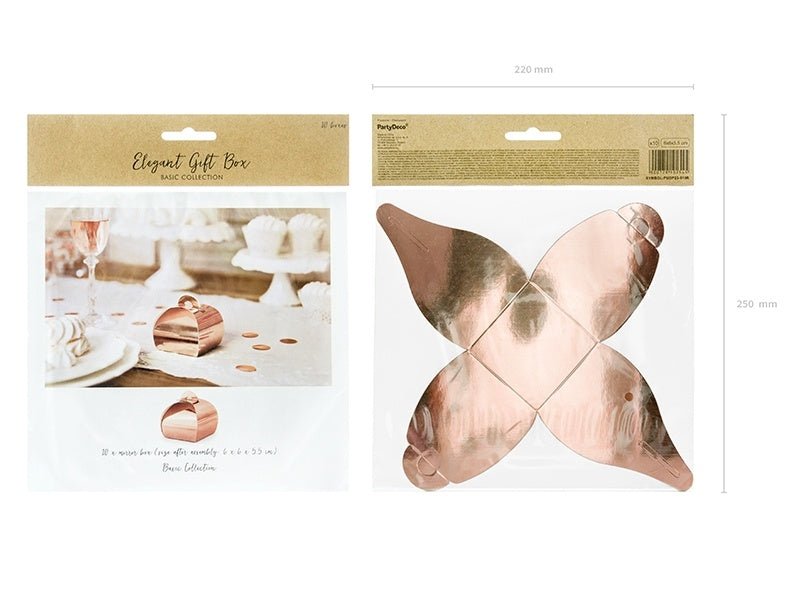 Geschenkdoosjes Rose Goud 6cm 10st van Partydeco koop je bij Partywinkel
