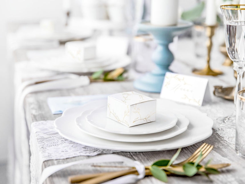 Geschenkdoosjes Tak Goud 6cm 10st van Partydeco koop je bij Partywinkel