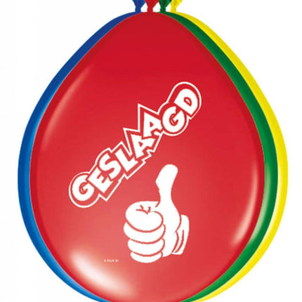 Geslaagd Ballonnen 30cm 8st van Folat koop je bij Partywinkel