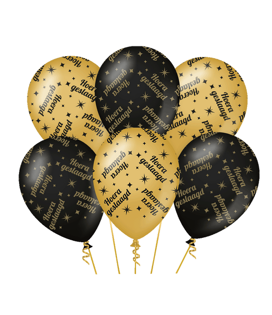 Geslaagd Ballonnen Goud Zwart 30cm van Paper Dreams koop je bij Partywinkel