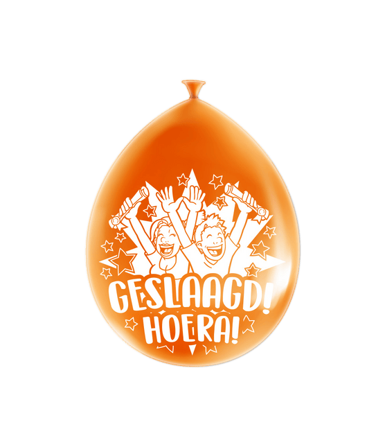 Geslaagd Ballonnen Hoera 30cm 8st van Paper Dreams koop je bij Partywinkel