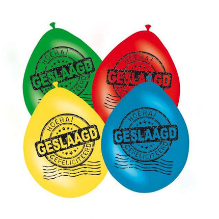 Geslaagd Ballonnen Versiering 8st 30cm van Folat koop je bij Partywinkel