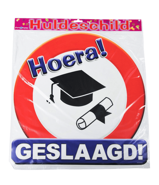 Geslaagd Deurbord Verkeersbord 50cm van Paper Dreams koop je bij Partywinkel