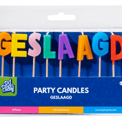 Geslaagd Kaarsen 14cm van Paper Dreams koop je bij Partywinkel