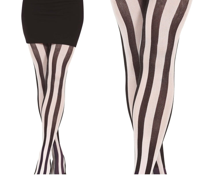 Gestreepte Panty Zwart Wit van Fiestas Guirca koop je bij Partywinkel