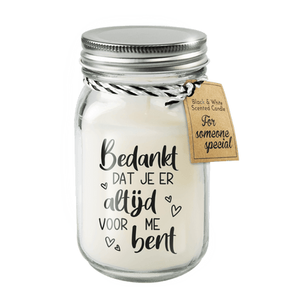 Geurkaars Bedankt 14cm van Paper Dreams koop je bij Partywinkel