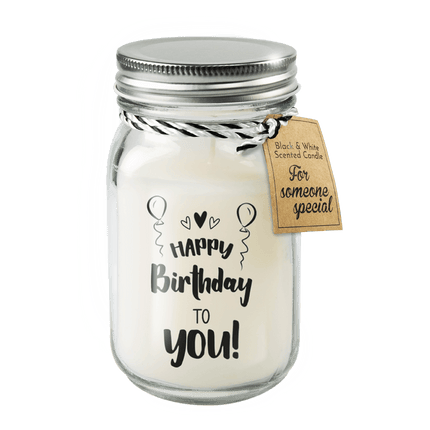 Geurkaars Happy Birthday 14cm van Paper Dreams koop je bij Partywinkel