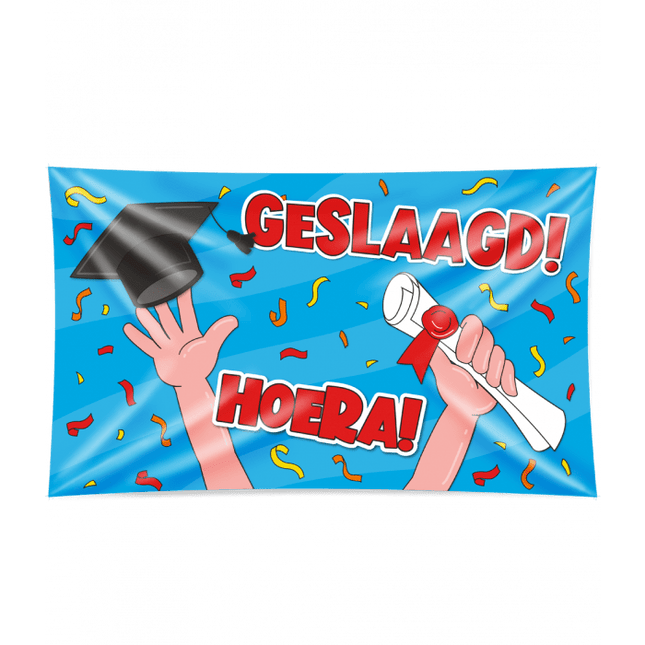 Gevel Vlag Geslaagd Cartoon Xxl 1,5m van Paper Dreams koop je bij Partywinkel