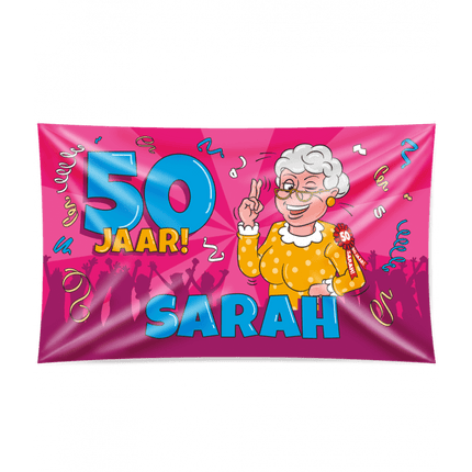 Gevel Vlag Sarah Cartoon Xxl 1,5m van Paper Dreams koop je bij Partywinkel