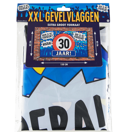 Gevelvlag 30 Jaar 1,5m van Paper Dreams koop je bij Partywinkel