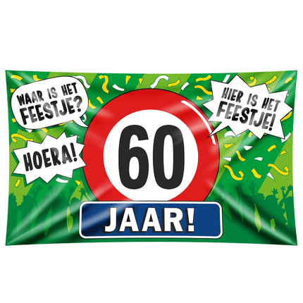 Gevelvlag 60 Jaar 1,5m van Paper Dreams koop je bij Partywinkel