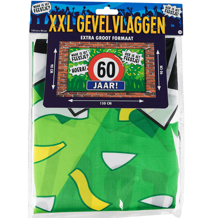 Gevelvlag 60 Jaar 1,5m van Paper Dreams koop je bij Partywinkel