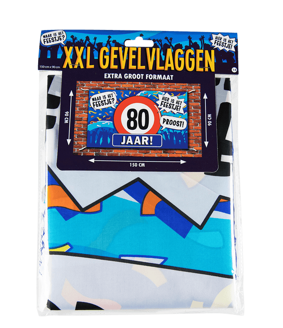 Gevelvlag 80 Jaar 1,5m van Paper Dreams koop je bij Partywinkel