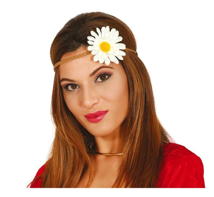 Gevlochten Haarband met Bloem van Fiestas Guirca koop je bij Partywinkel