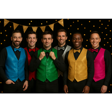 Gouden Gilet Met Strik 2 delig