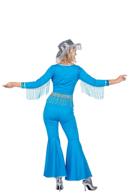 Western Kostuum Blauw Dames Glamorous Franjes 2 delig van Wilbers & Wilbers koop je bij Partywinkel