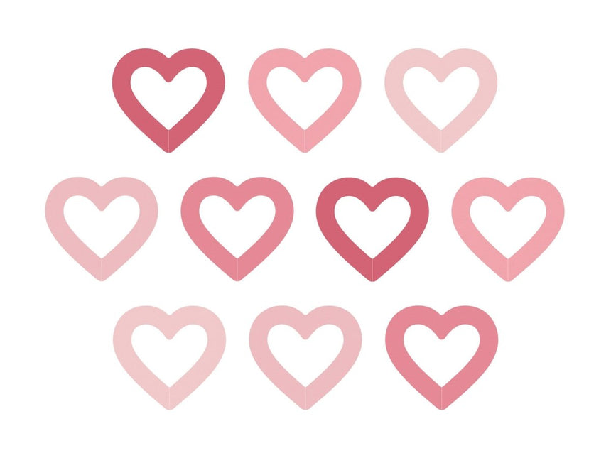 Glasmarkers Hartjes 10st van Partydeco koop je bij Partywinkel