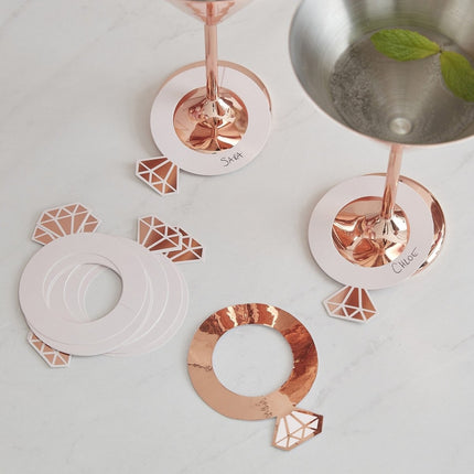 Glasmarkers Ring 10cm 10st van Ginger Ray koop je bij Partywinkel