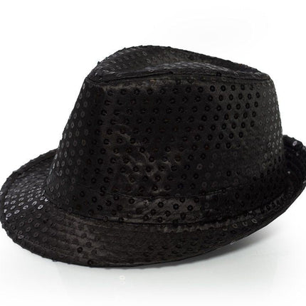 Glitter Hoed Zwart van Partychimp koop je bij Partywinkel