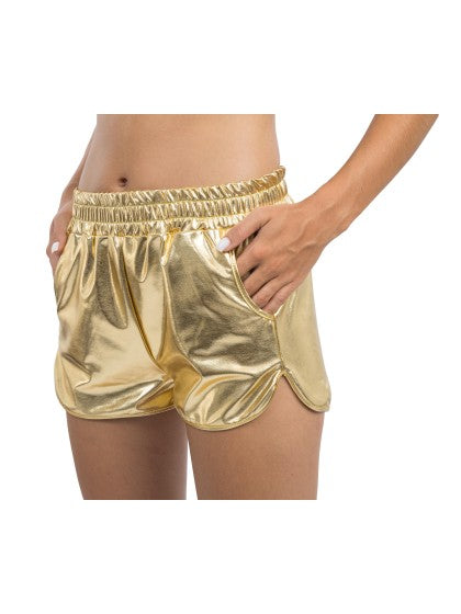 Gouden Metallic Short Dames