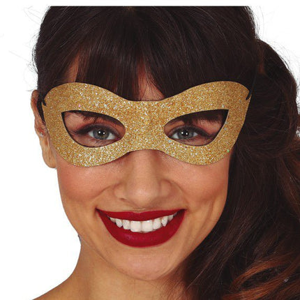 Goud Masker van Fiestas Guirca koop je bij Partywinkel