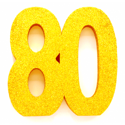 Goud Tafeldecoratie Cijfer 80 Glitter 20,5cm van WeFiesta koop je bij Partywinkel