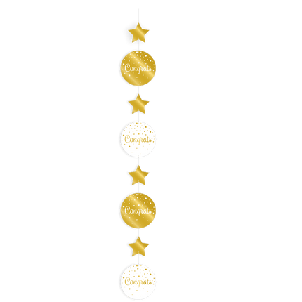 Goud Witte Hangdecoratie Congrats 17cm van Paper Dreams koop je bij Partywinkel