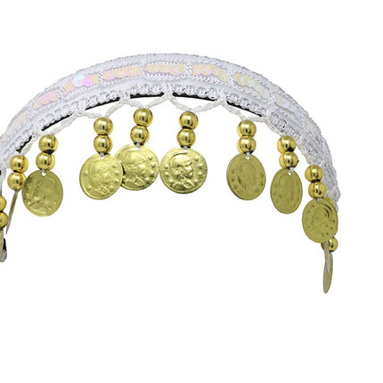 Goud Witte Hoofdband Munten van Fiestas Guirca koop je bij Partywinkel