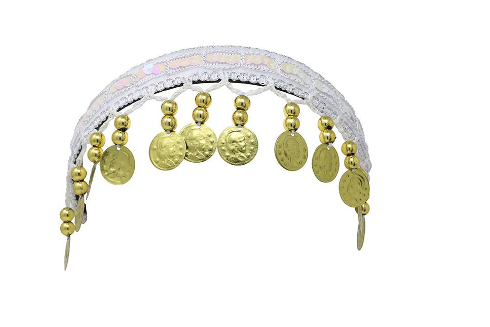 Goud Witte Hoofdband Munten van Fiestas Guirca koop je bij Partywinkel