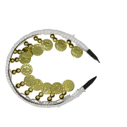 Goud Witte Hoofdband Munten van Fiestas Guirca koop je bij Partywinkel