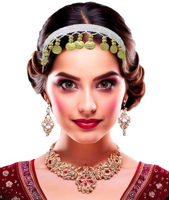 Goud Witte Hoofdband Munten van Fiestas Guirca koop je bij Partywinkel