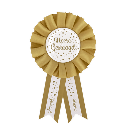 Goud Witte Rozet Hoera Geslaagd van Paper Dreams koop je bij Partywinkel